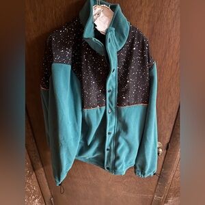 Melody Ehsani Jacket Womens Medium Green Full Zip Fleece Snap